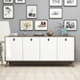 Hanah Home Consola 1612 Bohemio Nogal y Blanco Tablero Partículas Melaminado 180x80x45 cm