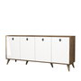 Hanah Home Consola 1612 Bohemio Nogal y Blanco Tablero Partículas Melaminado 180x80x45 cm