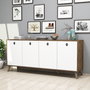 Hanah Home Consola 1612 Bohemio Nogal y Blanco Tablero Partículas Melaminado 180x80x45 cm
