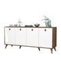 Hanah Home Consola 1612 Bohemio Nogal y Blanco Tablero Partículas Melaminado 180x80x45 cm