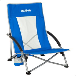 Aktive Silla plegable de tela para playa azul