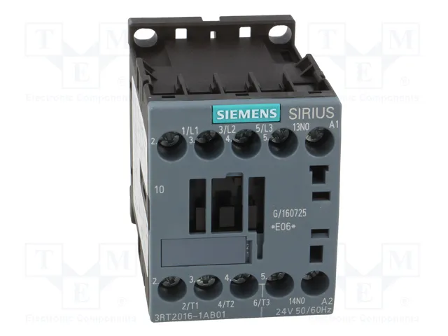 SIEMENS 3RT2016-1AB01 Contactor 3-polar 9A 24VAC