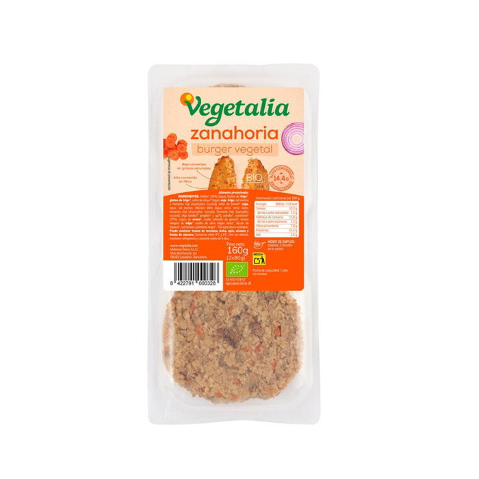 Vegetalia Hamburguesa Seitan Zanahoria 80g x 2 unidades