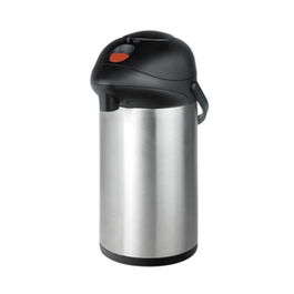 SUMMA Airpot Jarra Termo Dosificador 2.5 l, Acabado Acero Inoxidable Doble Pared, Capacidad 2.5 Litros, Tapa Negra con Cierre