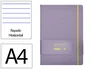 Antartik Cuaderno A4 Tapa Dura Hojas Rayas Morado y Amarillo 100 Hojas 80gr FSC