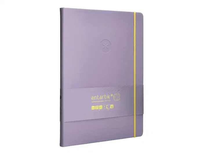 Antartik Cuaderno A4 Tapa Dura Hojas Rayas Morado y Amarillo 100 Hojas 80gr FSC