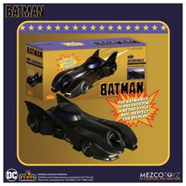 Mezco Toyz - Figura Batman 1989 con Batmóvil 5 Points - Batmobile compatible figuras 9,5 cm - DC Universe
