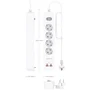 Aisens ASPS-2A2C12-W Regleta de Enchufes con 4 Tomas Schuko, 2 USB-C, 2 USB-A, Cargador PD3.0 de 20W, Cable 1.4m, Blanco