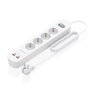 Aisens Regleta ASPS-2A2C12-W con 4 Tomas Schuko, 2 USB-C y 2 USB-A, Blanco