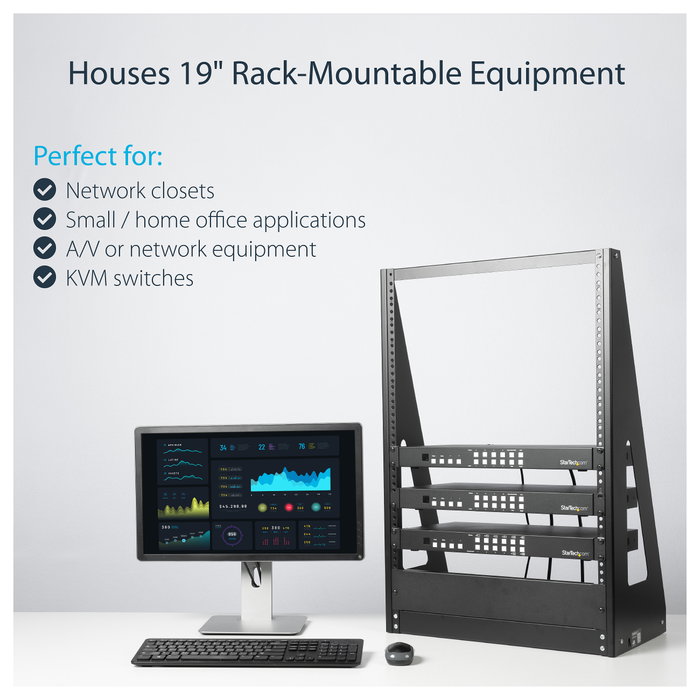 StarTech Rack Abierto de 2 Columnas para Servicio Pesado 16U
