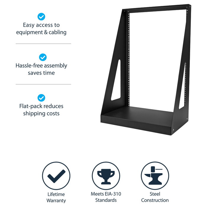 StarTech Rack Abierto de 2 Columnas para Servicio Pesado 16U