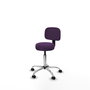 PIQUERAS Y CRESPO Silla Llanos giratoria morada con base cromada