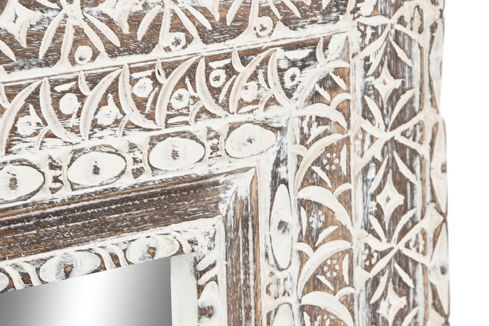 Espejo Item Home DKD Home Decor Blanco Marron 4x100x62 cm