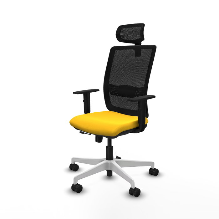 PIQUERAS Y CRESPO Silla de oficina Haches con Mecanismo Sincro/Traslack Amarillo y Negro