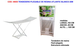 Atlantic Tendedero de Alas Plegable de Resina Blanco 20 m
