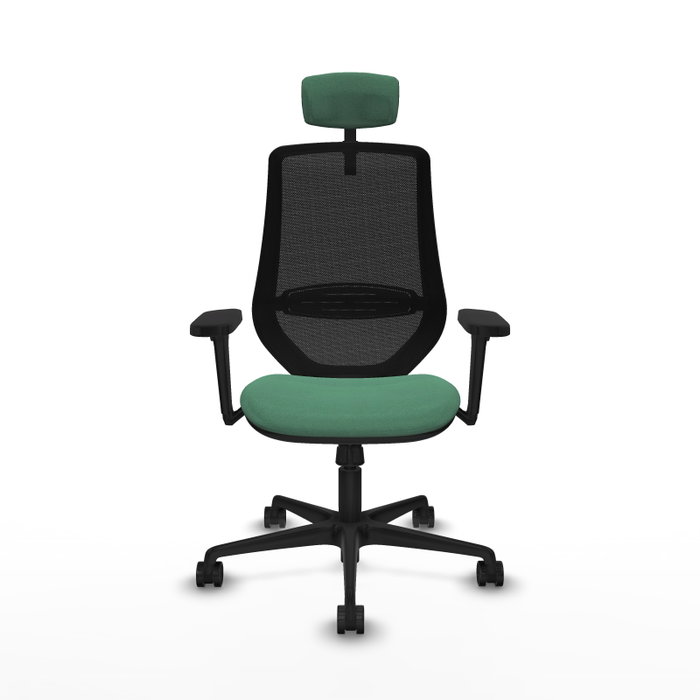 PIQUERAS Y CRESPO Silla de oficina Mardos con mecanismo Sincro, Verde esmeralda y Negro