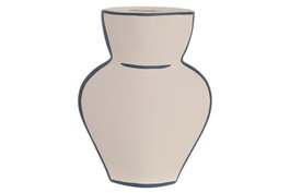 DKD Home Decor Jarrón de Terracota Pintado a Mano Crudo