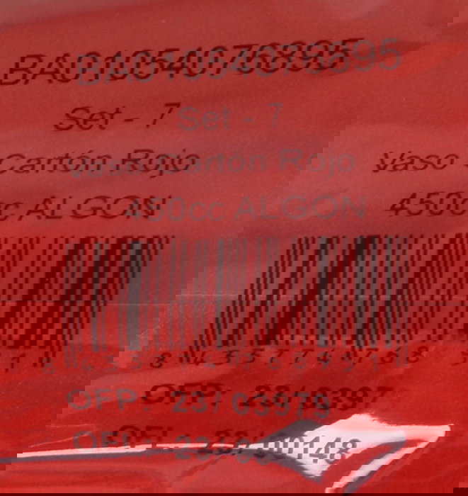 Algon Set 7 Vasos de Cartón Rojo 450 cc (16 Unidades)