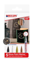 EDDING 780 Marcador de Tinta Opaca Brillante, Set de 5 Colores