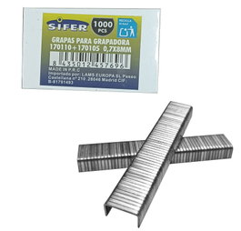 SIFER Grapas 07x8mm para Grapadora 17110-17105, Caja de 1000 piezas