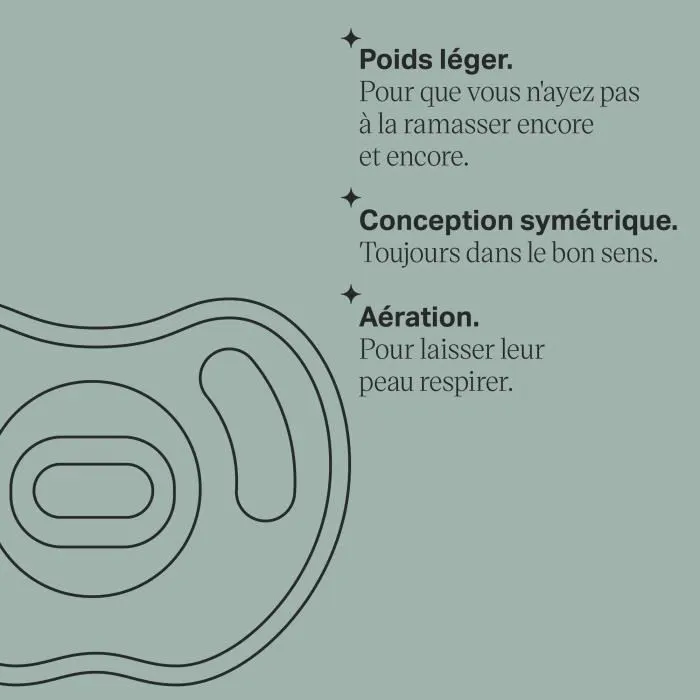 Chupetes - TOMMEE TIPPEE - Ultraligeros - 0-6 meses - Set de 2 chupetes de una sola pieza sin BPA