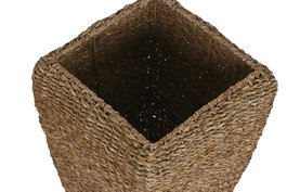 DKD Home Decor Macetero Balines Set de 3, 40 x 70 x 40 cm, Natural, Seagrass y Metal