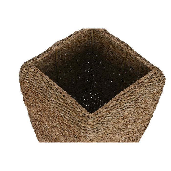 DKD Home Decor Set de 3 Maceteros de Seagrass y Metal Natural