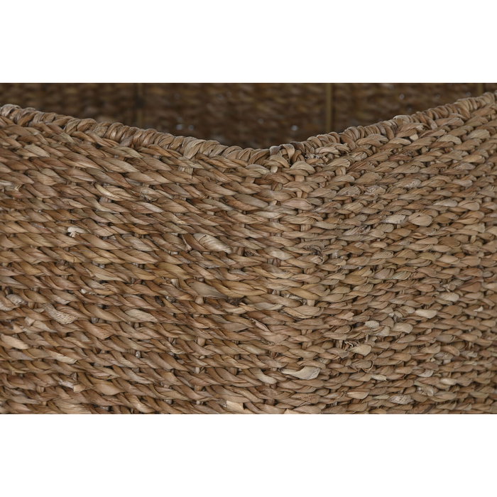 DKD Home Decor Set de 3 Maceteros de Seagrass y Metal Natural