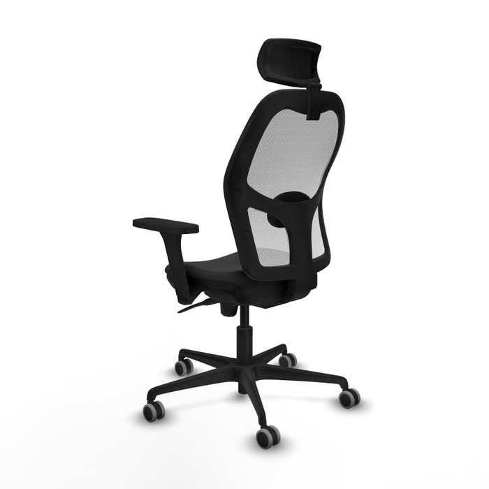 PIQUERAS Y CRESPO Silla de oficina Jorquera con mecanismo Sincro, Similpiel Negro y Malla Blanco