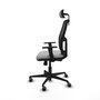 PIQUERAS Y CRESPO Silla de oficina Alfera Gris claro y Negro con mecanismo Sincro, lumbar 1D, brazos 1D y cabecero 2D