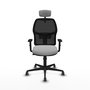 PIQUERAS Y CRESPO Silla de oficina Alfera Gris claro y Negro con mecanismo Sincro, lumbar 1D, brazos 1D y cabecero 2D