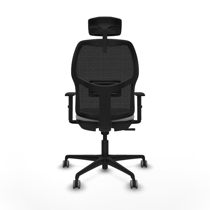 PIQUERAS Y CRESPO Silla de oficina Alfera Gris claro y Negro con mecanismo Sincro, lumbar 1D, brazos 1D y cabecero 2D