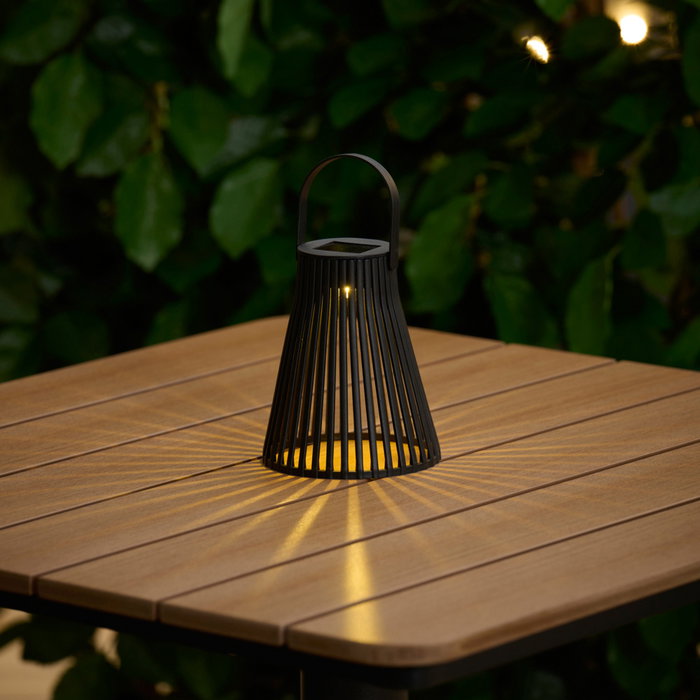 Outfit Farolillo Solar para Exterior, Diámetro 11.5 cm Altura 14 cm, Luz LED Automática, Colores Surtidos (Arena, Verde, Negro)