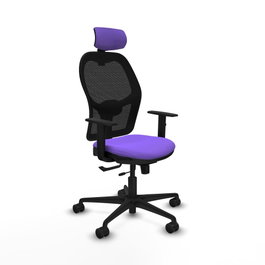PIQUERAS Y CRESPO Silla de oficina Jorquera con mecanismo Sincro/Traslack, Lila y Negro