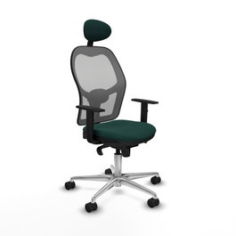 PIQUERAS Y CRESPO Silla de oficina Jorquera con mecanismo Sincro, Verde botella y Gris