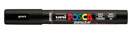 POSCA Marcador Brush PC-5BR Punta M Semiflexible Negro 1-4mm Base Agua para Todas las Superficies