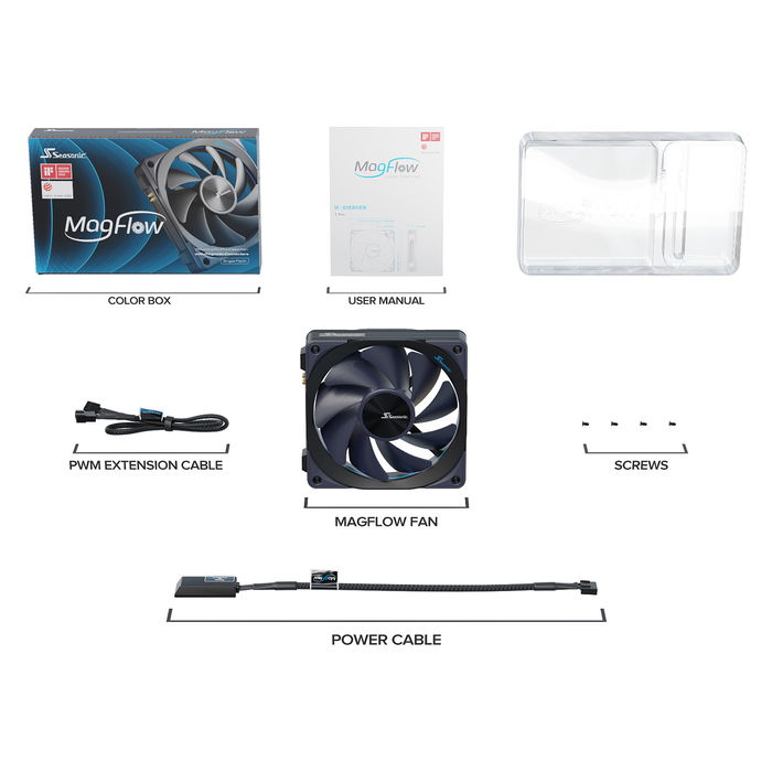 Seasonic MagFlow 1225PWM - 120mm Ventilador PWM (1 Unidad) Negro