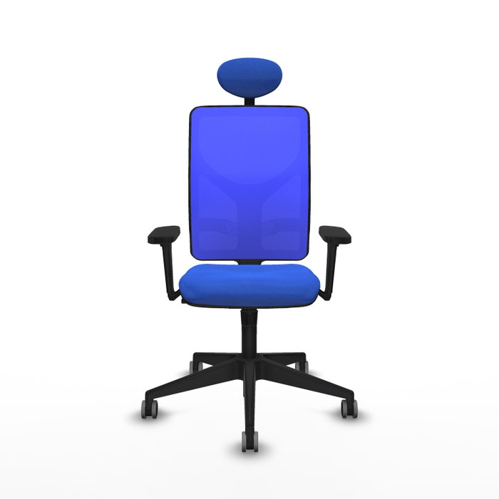 PIQUERAS Y CRESPO Silla de oficina Motilla con mecanismo Sincro, brazos 3D y cabecero fijo, Azul PIQUERAS Y CRESPO Silla de oficina Motilla con mecanismo Sincro, brazos 3D y cabecero fijo, Azul