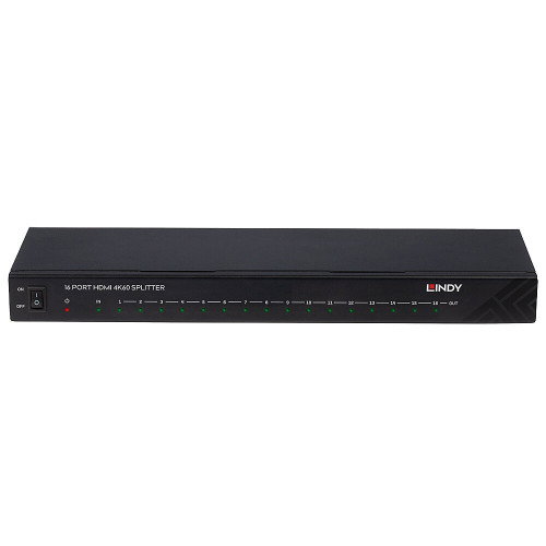 Lindy Splitter HDMI 38239 de 16 Puertos, 4K Ultra HD, Negro