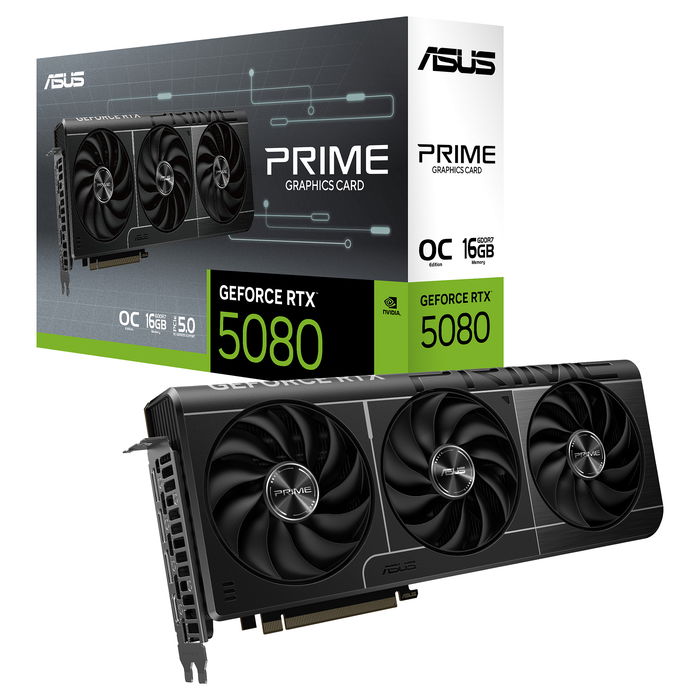 ASUS Tarjeta Gráfica GeForce RTX 5080 PRIME OC 16GB GDDR7 3Ventiladores PCI Express 5.0