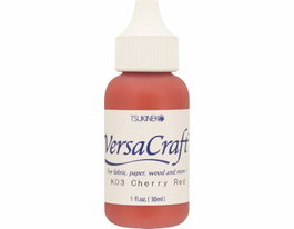 Tsukineko Tinta VERSACRAFT para textil naranja Cherry Red 30ml