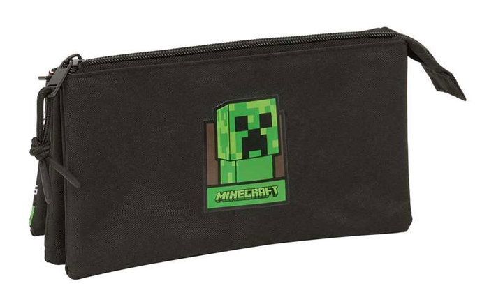 Minecraft Portatodo Triple - Estuche o caja organizadora de viaje para coleccionables, dimensiones 22 x 12 x 3 cm