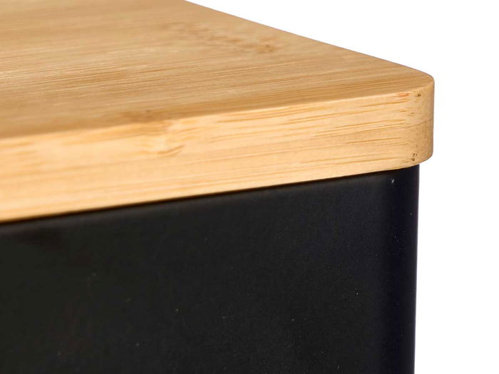 Kinvara Salero Tapa Bambu Negro Metal Bambu 14 x 11.2 x 11 cm (Set de 12)