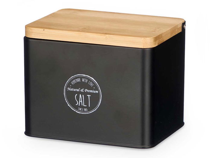 Kinvara Salero Tapa Bambu Negro Metal Bambu 14 x 11.2 x 11 cm (Set de 12)