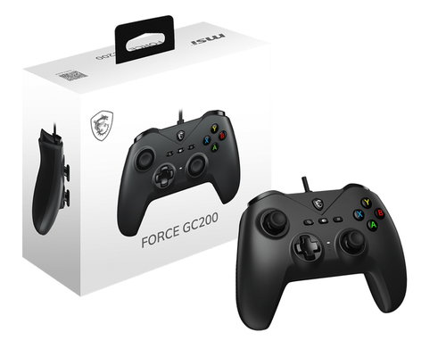 MSI Mando FORCE GC200 Negro Analógico-Digital para PC y Android, Cable USB 3.0, 2 metros