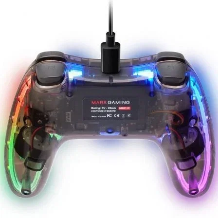 MARS GAMING MGPC Gamepad USB-A/USB-C RGB Negro/Transparente MARS GAMING MGPC Gamepad USB-A/USB-C RGB Negro/Transparente