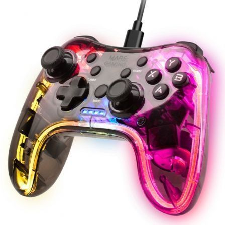 MARS GAMING MGPC Gamepad USB-A/USB-C RGB Negro/Transparente MARS GAMING MGPC Gamepad USB-A/USB-C RGB Negro/Transparente