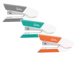 Liderpapel Grapadora Sobremesa Plástico Mecanismo Metálico, Capacidad +20 Hojas, Incluye 1000 Grapas 26/6 y Extraegrapas, Colores Surtidos, 130mm