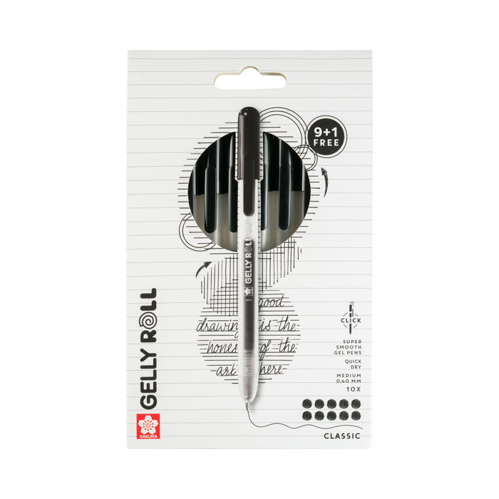 Sakura Gelly Roll Estuche de 10 Bolígrafos de Gel Clásicos Negro Sakura Gelly Roll Estuche de 10 Bolígrafos de Gel Clásicos Negro