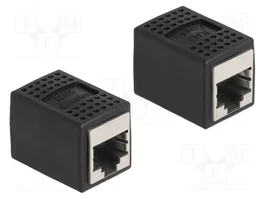 DeLOCK Adaptador RJ45 hembra a RJ45 hembra Cat.6A negro